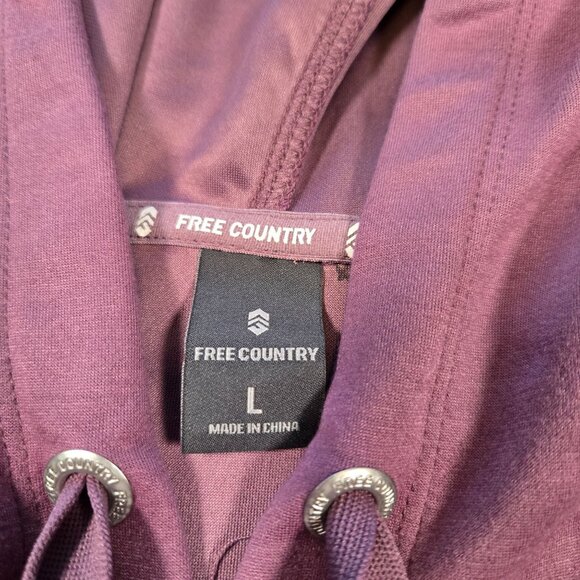 Free Country Womens L Pullover Hoodie Purple Long Sleeve Lightweight Relaxed Fit - Picture 2 of 8